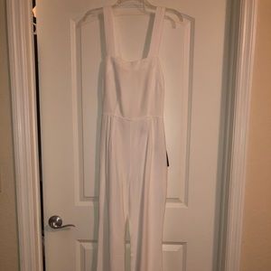 F21 Wide-leg white jumpsuit